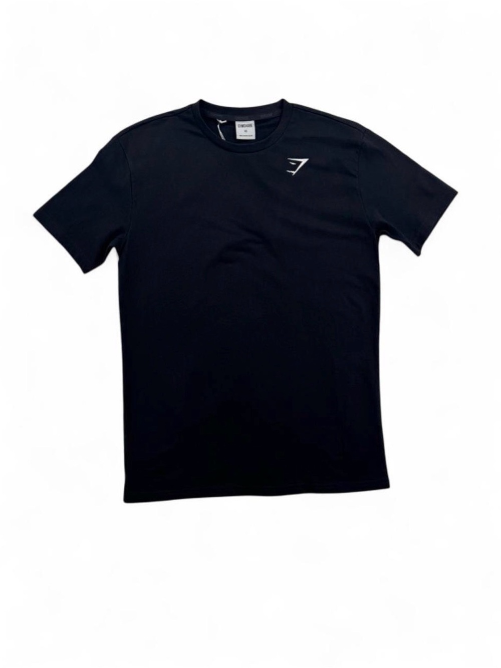 Gymshark Black Crewneck Crest Short-Sleeve Tee with Embroidered Logo Size XS